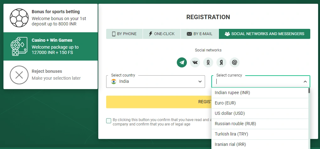 betwinner registration