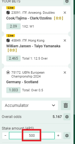 system bet example