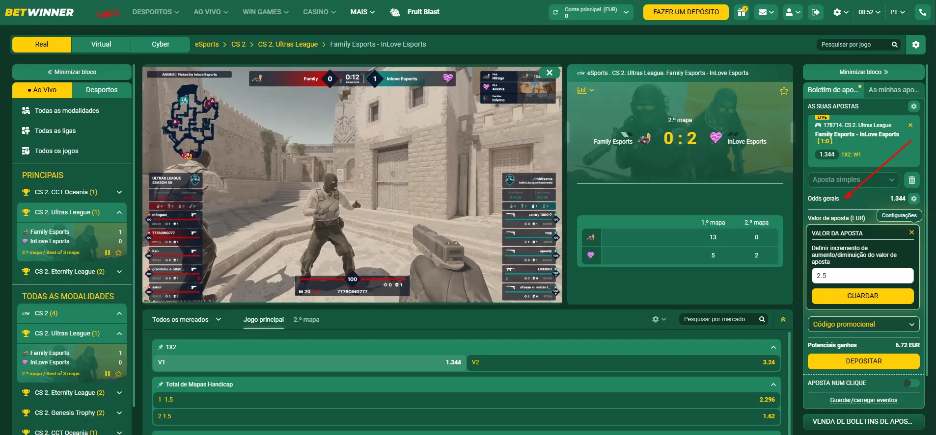 Como encontrar odds esports