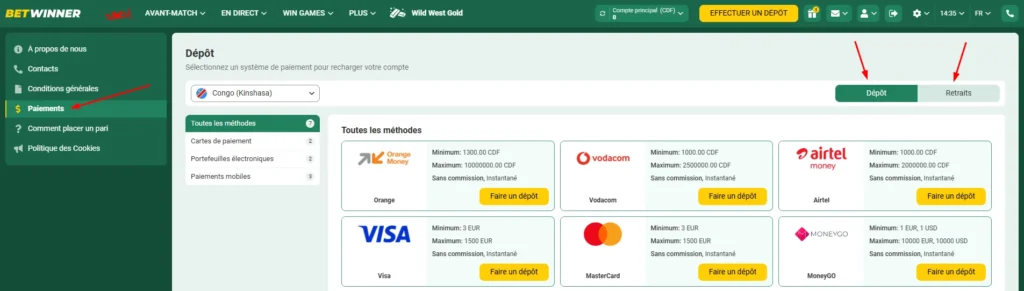 Options de Paiement