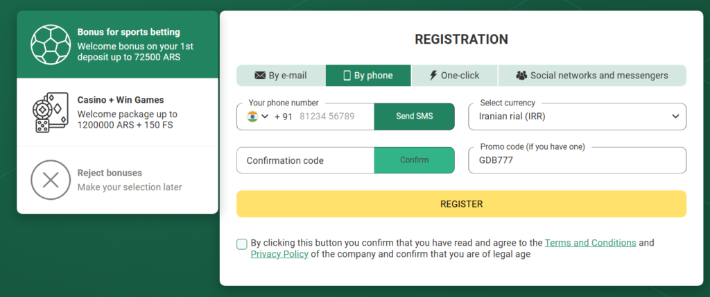 betwinner registration bonus