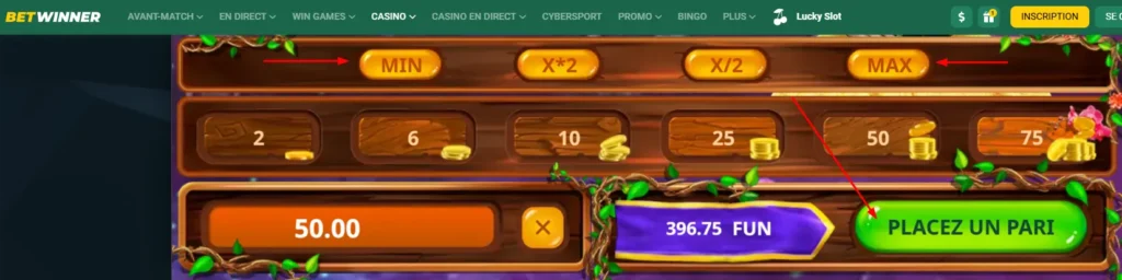 Mise minimale et maximale