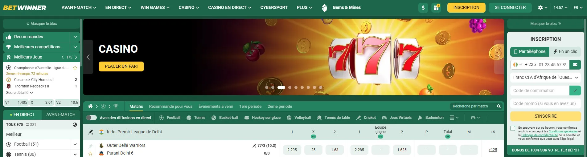 propos du casino Betwinner
