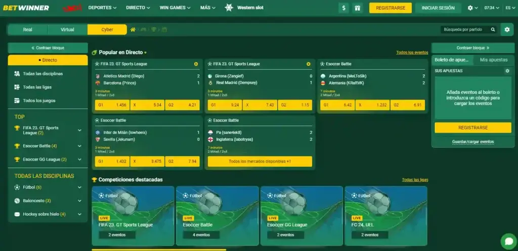 Navega a la sección de Esports