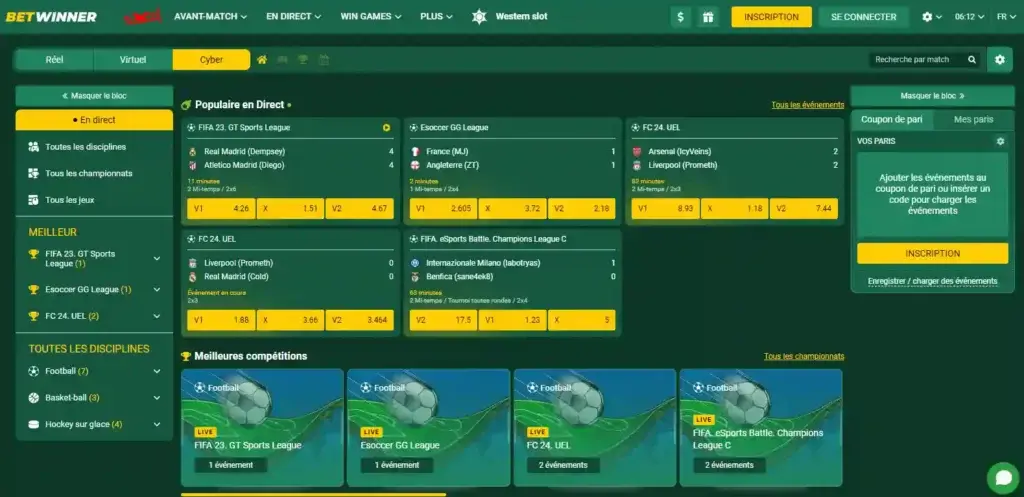 Accédez à la section Esports