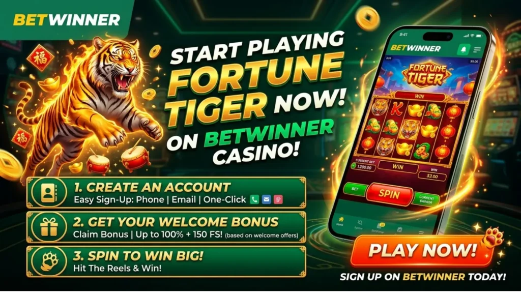 Как начать играть в слот Fortune Tiger на Betwinner