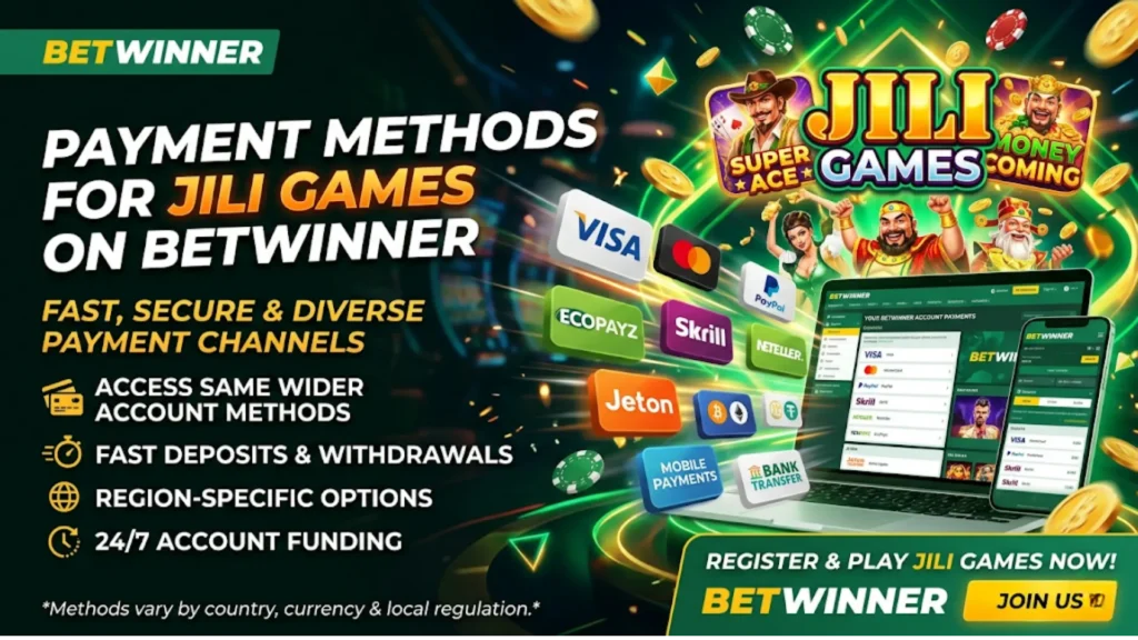 Способы оплаты для игры в Jili Games на BetWinner