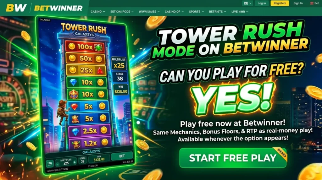 Modo Demo do Tower Rush no Betwinner — É possível jogar de graça?