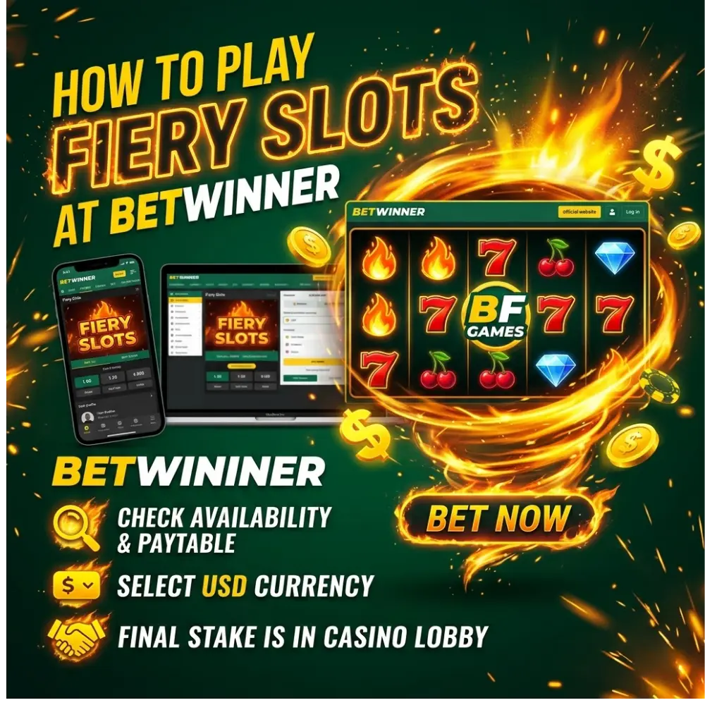 Cómo jugar a las tragamonedas Fiery en BetWinner