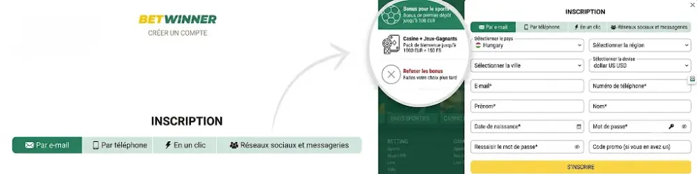 Entrée Promo Codes Sur Inscription et Dépôt