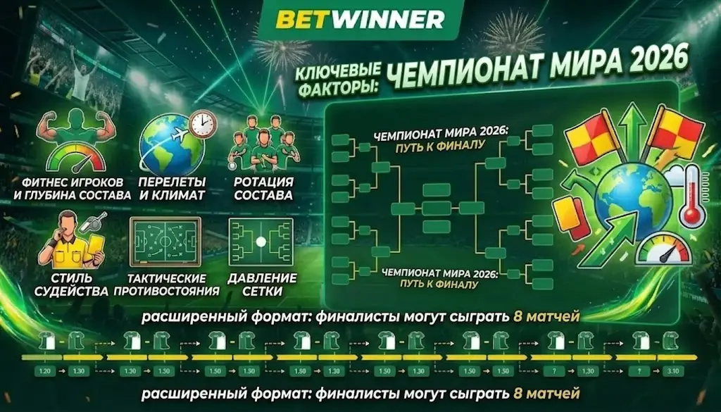 Ключевые факторы, которые могут повлиять на результаты Чемпионата мира по футболу FIFA 2026 (по данным BetWinner).