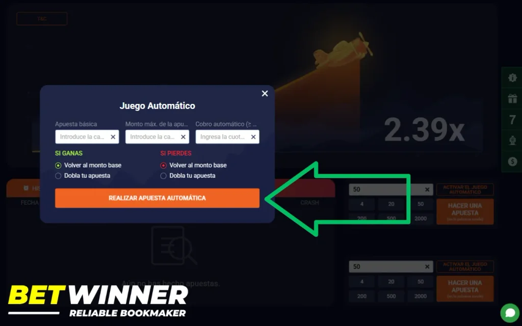 Cómo activar apuesta automática