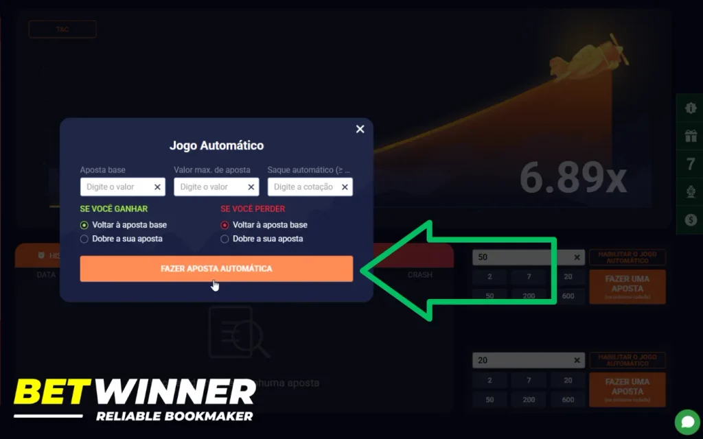 Como Habilitar APOSTA AUTOMÁTICA
