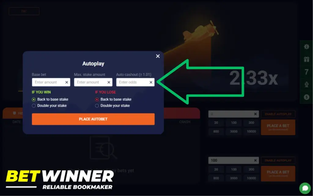 Setting Auto Cashout Multiplier