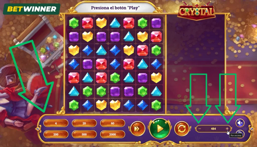 Ajustar tu apuesta Crystal
