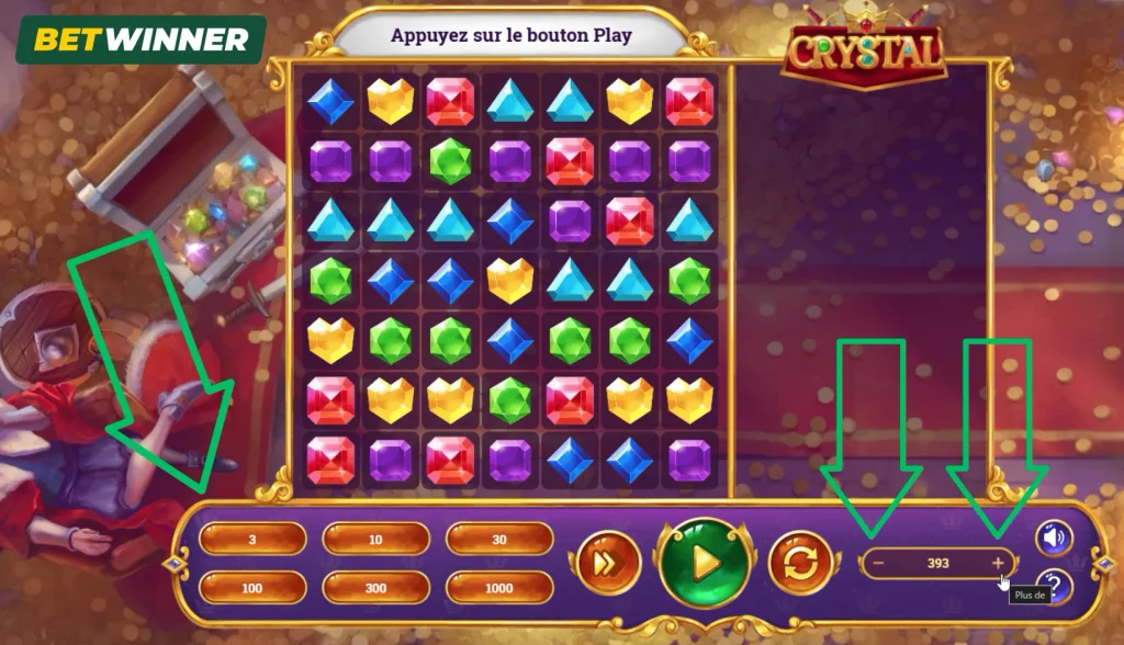 Ajuster votre mise Crystal