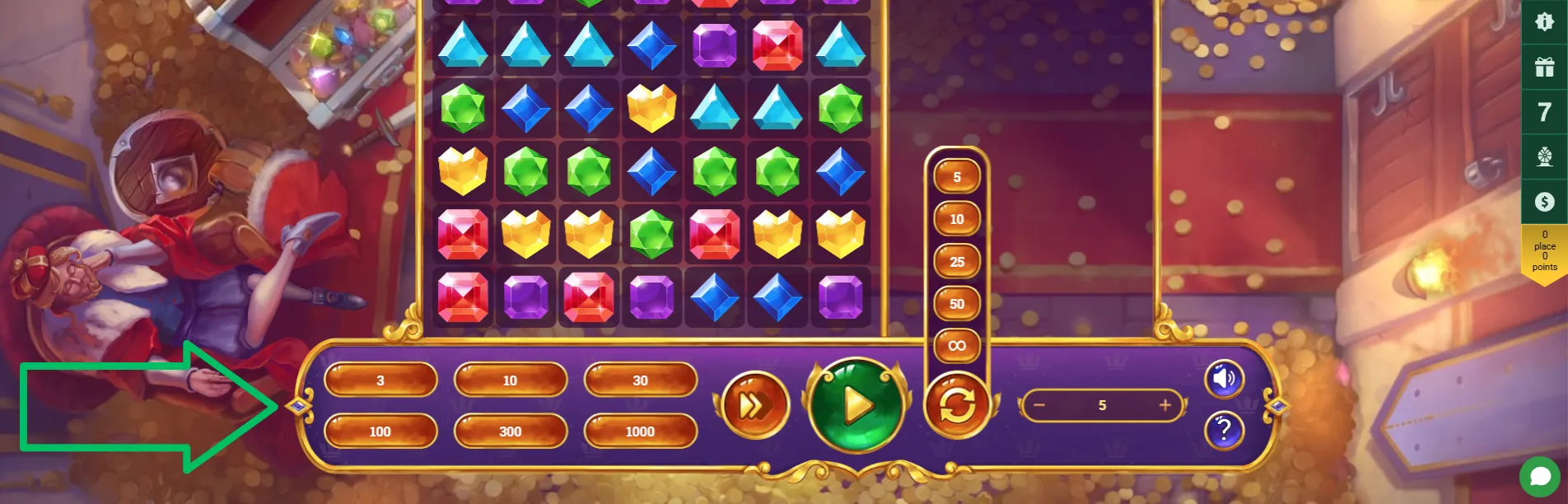 Options machine à sous Crystal