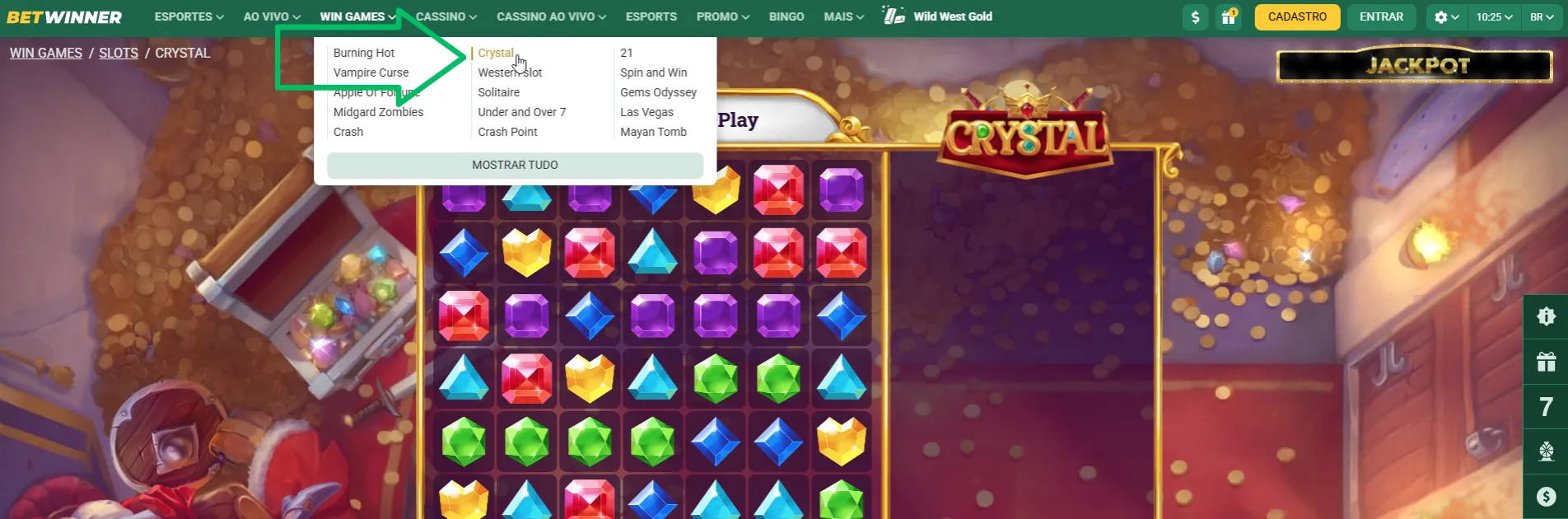 Slot Crystal na BetWinner
