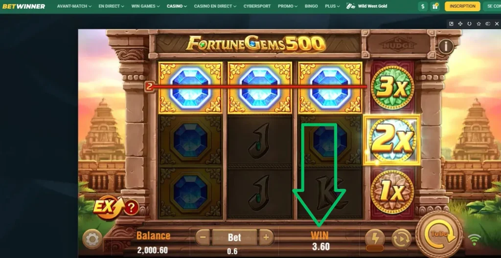 Encaissez gains Fortune Gems 500
