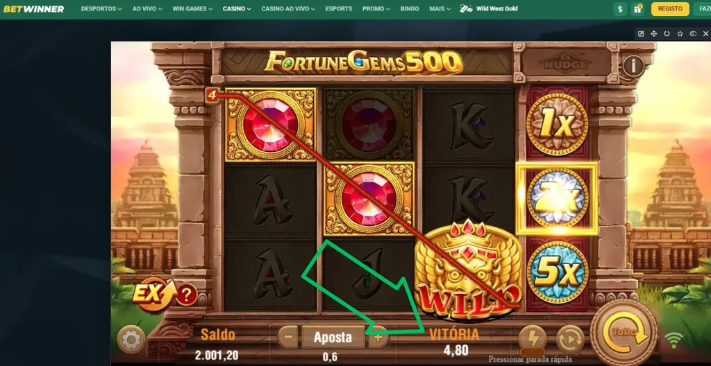 Recolha Seus Ganhos Fortune Gems 500