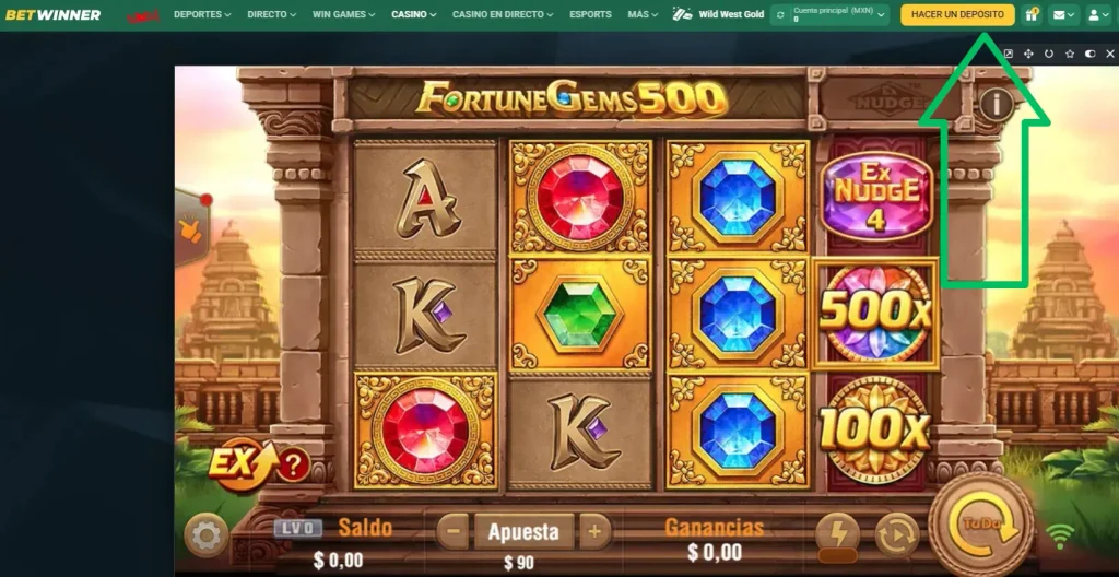 Hacer un depósito BetWinner