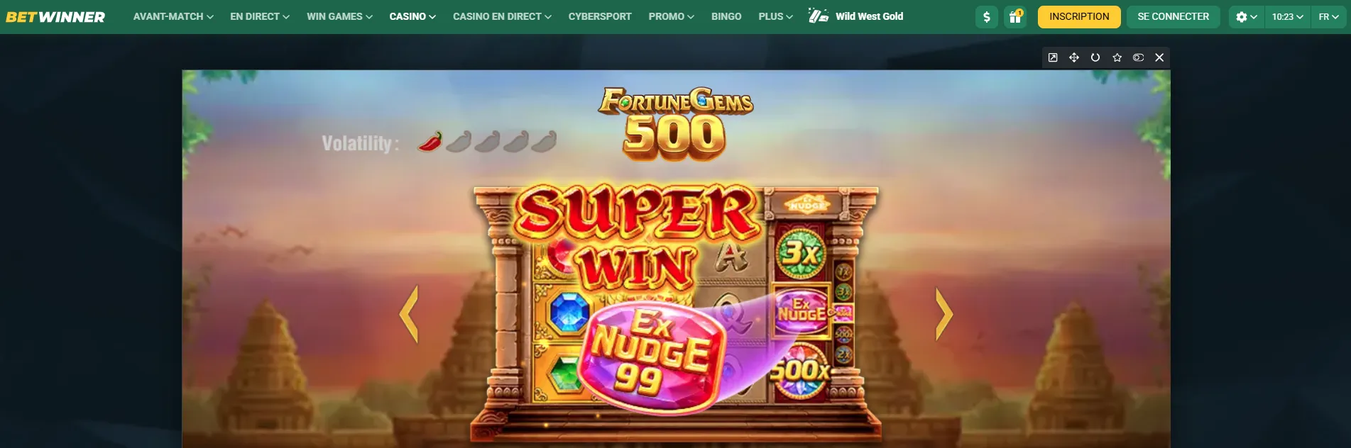 RTP volatilité gain maximum Fortune Gems 500
