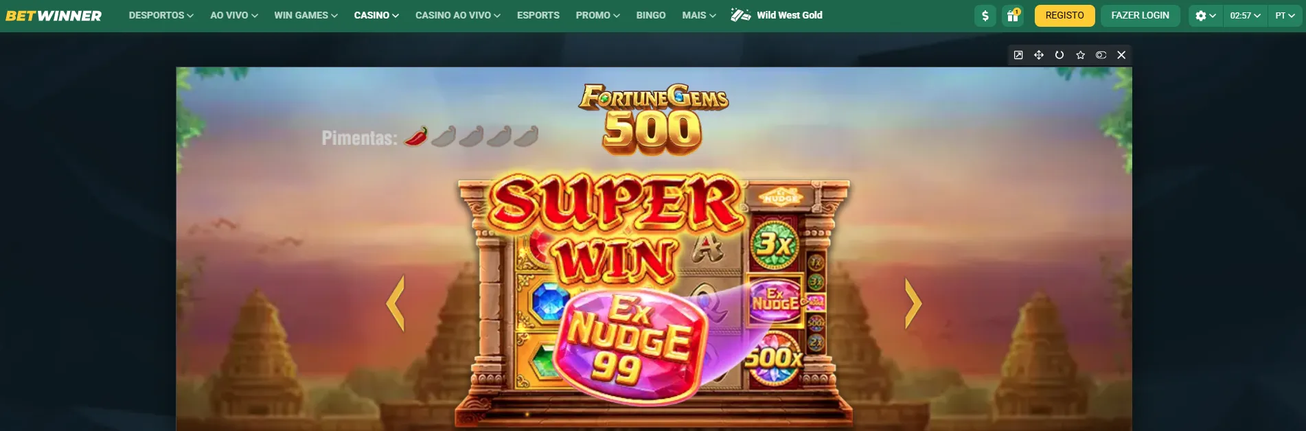 RTP Volatilidade Ganho Máximo Fortune Gems 500