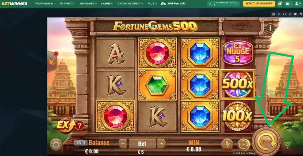 Lancez spin Fortune Gems 500