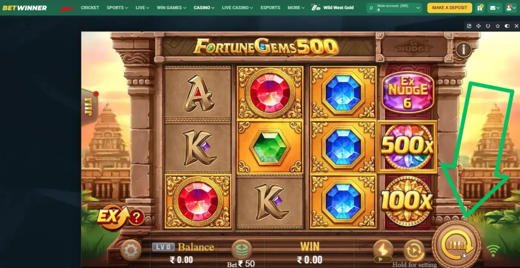 Start Spin Fortune Gems 500