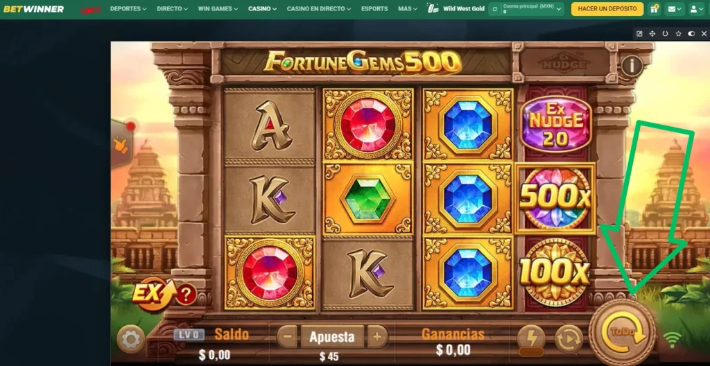 Inicia giro Fortune Gems 500