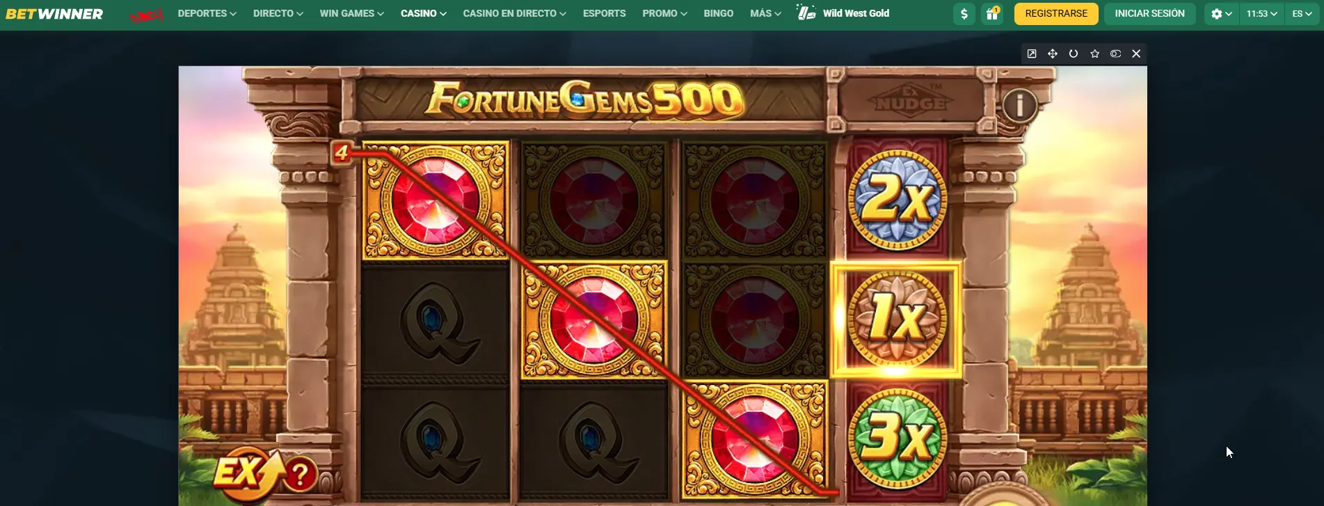 Símbolos pagos Fortune Gems 500