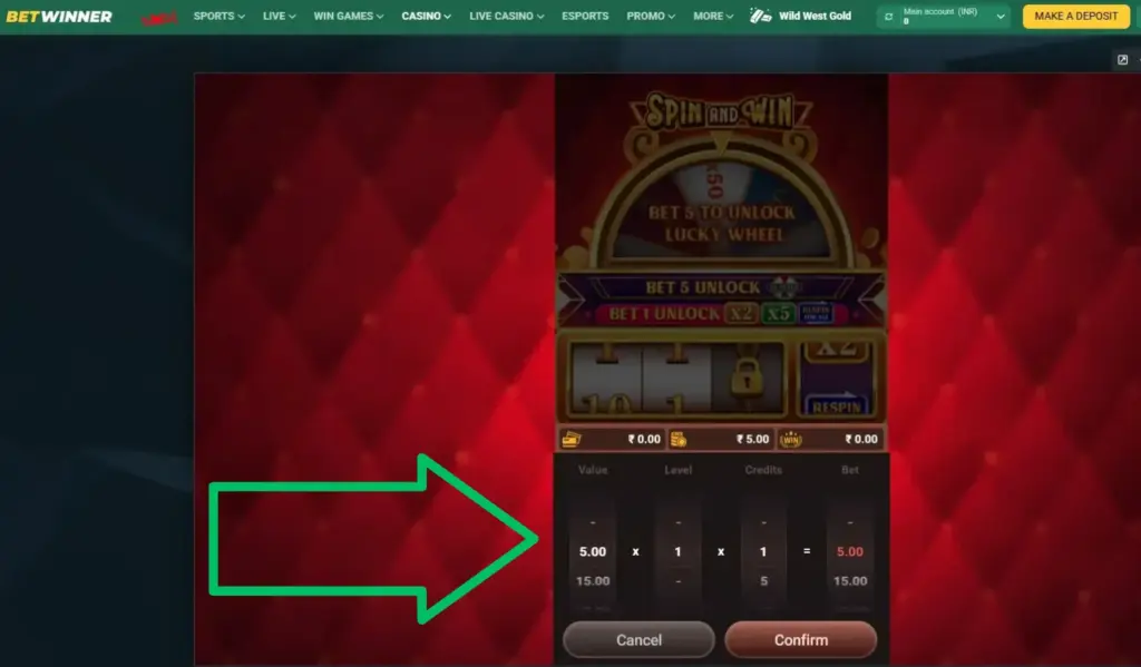 Choose Bet Spin and Win