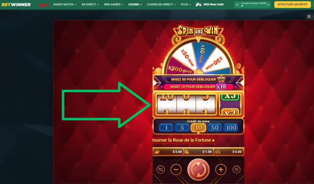 Vérifiez résultat Spin and Win