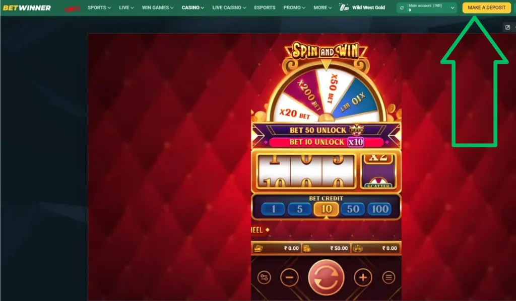 Making a Deposit BetWinner