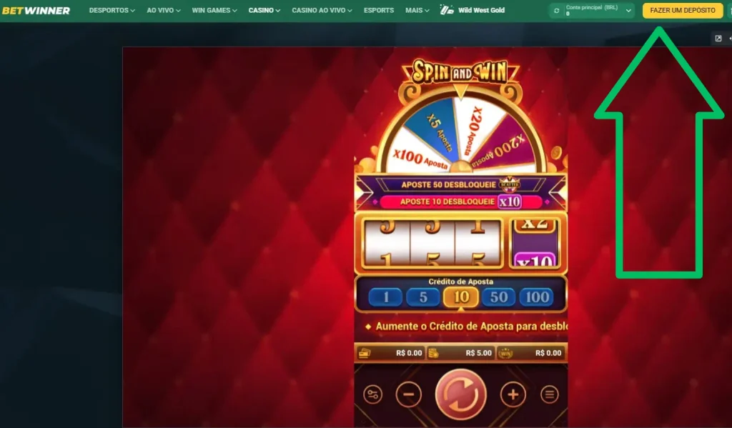 Fazer um Depósito BetWinner