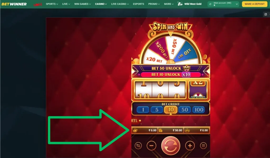 Placing Real Money Bet Spin and Win