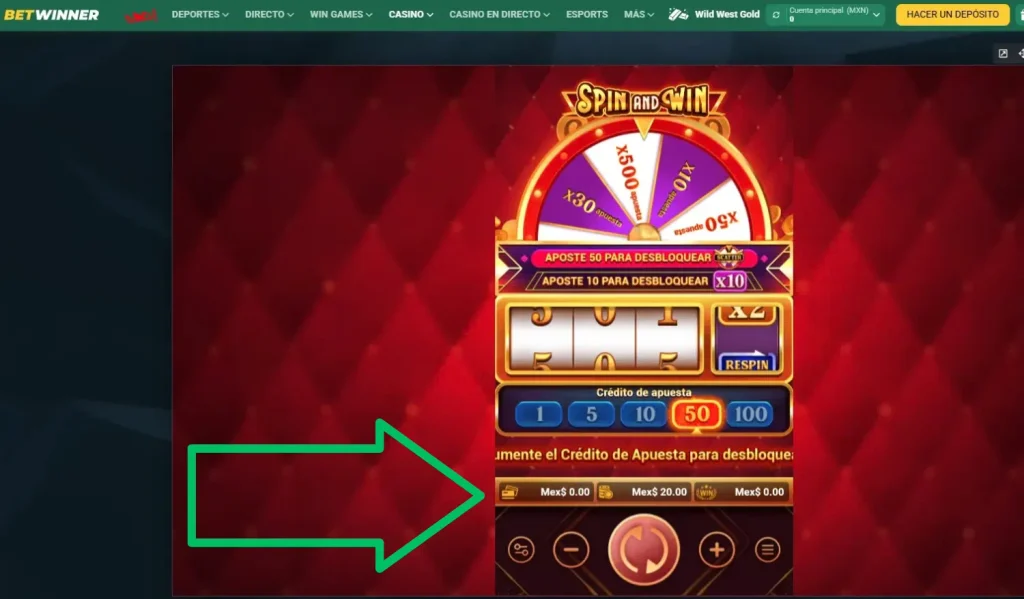 apuesta dinero real Spin and Win