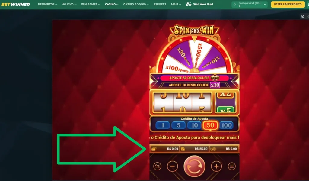 Fazer Aposta Dinheiro Real Spin and Win