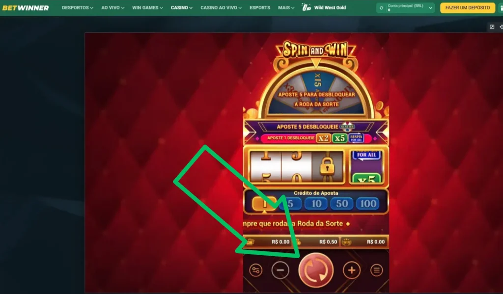 Iniciar rotação Spin and Win