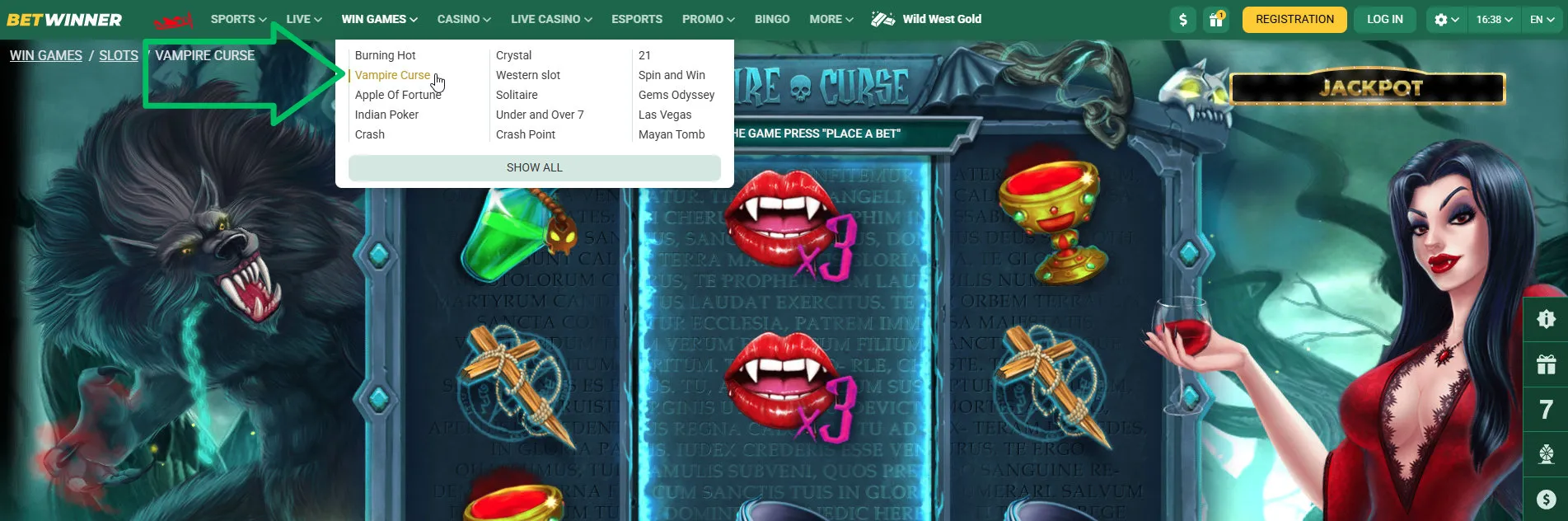 Vampire Curse Play BetWinner