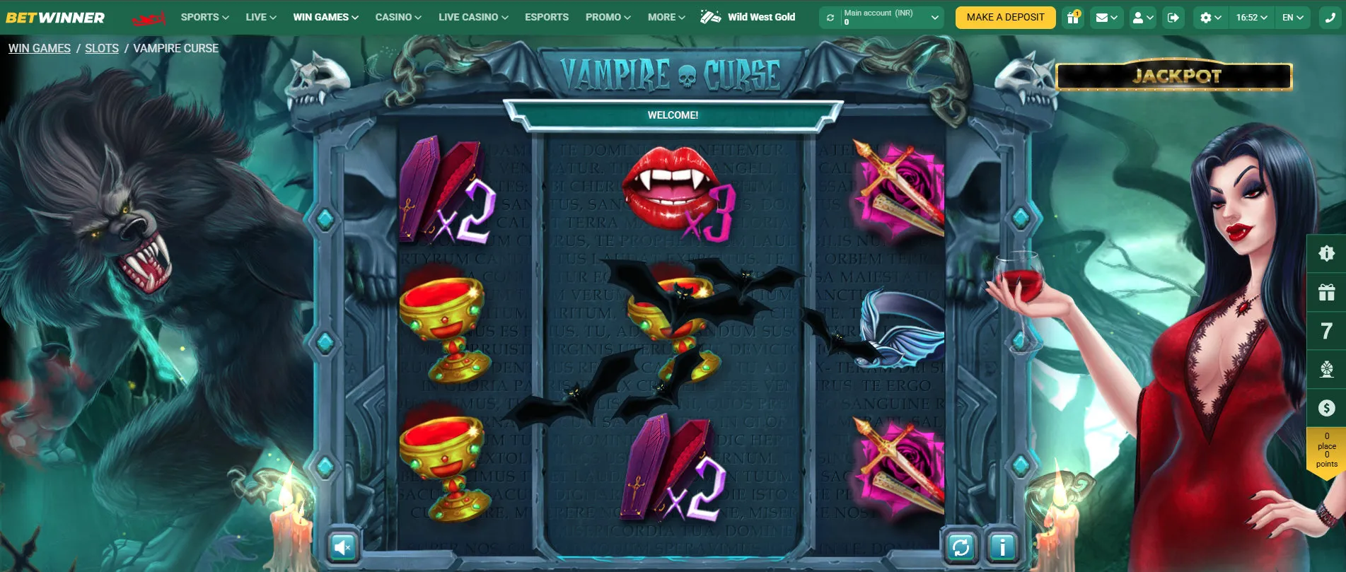 Play Vampire Curse BetWinner