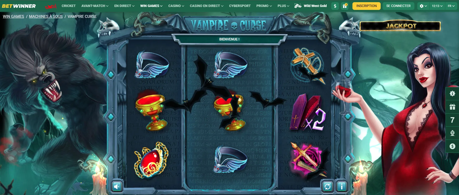 Vampire Curse sur BetWinner
