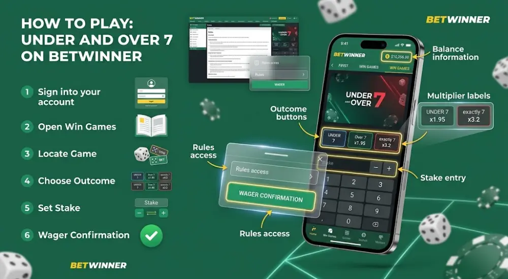 Comment jouer à Under et Over 7 sur BetWinner